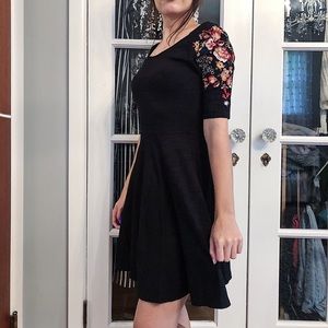 Free People black floral dress